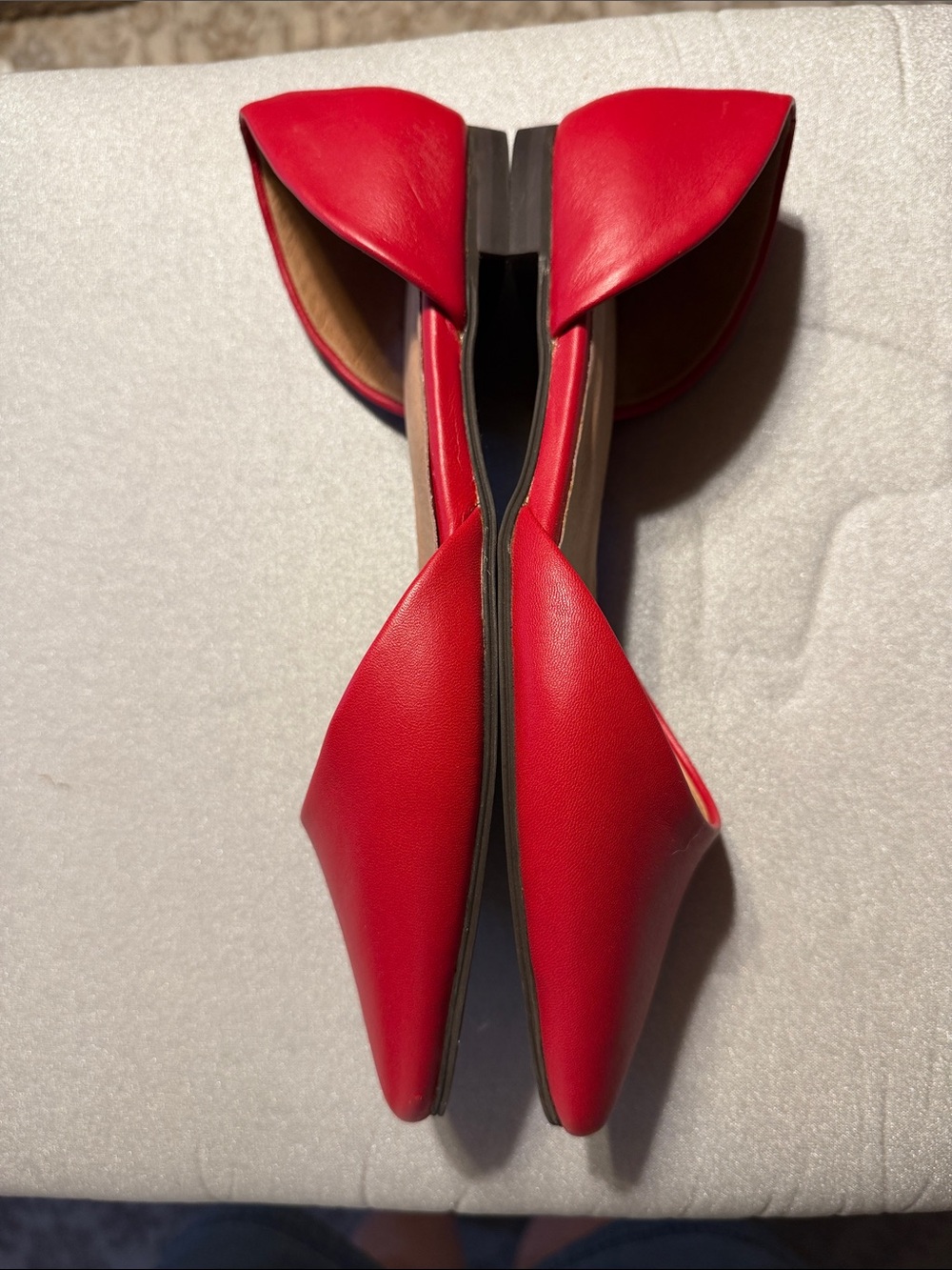 J. Jill Red Leather Pointed D'Orsay Flats - Picture 4 of 6